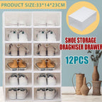 12 Pcs Shoe Box Storage Cases Organiser Set | StorageOZ