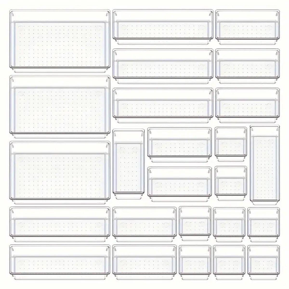 Clear Drawer Organiser Set in Three Packs | StorageOZ