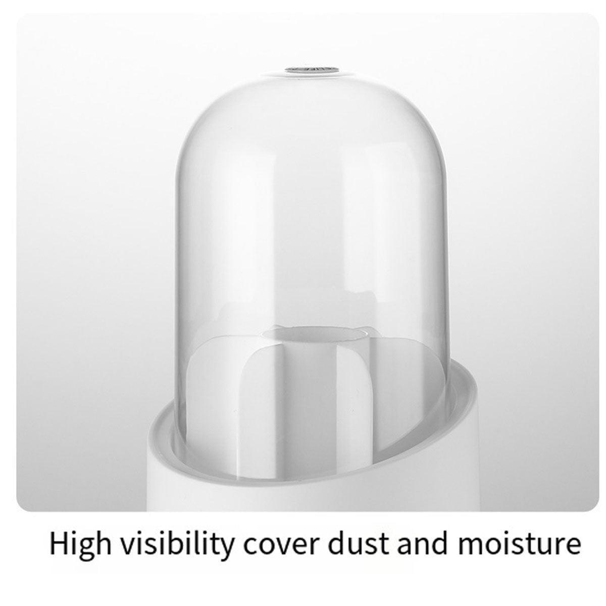 2 Pcs Rotating Makeup Brush Box with Cover | StorageOZ