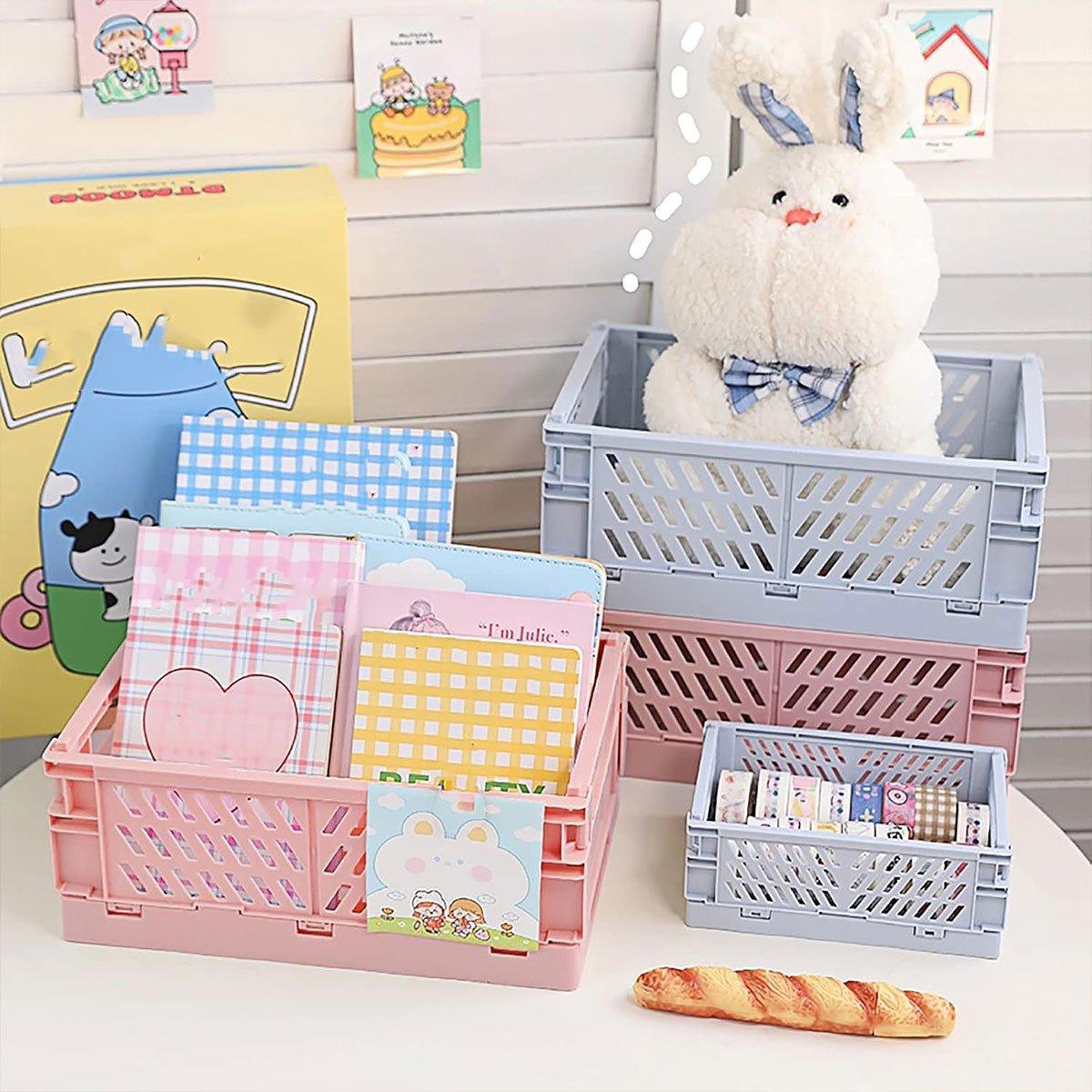 4 Pcs Stackable Storage Baskets Two Colours | StorageOZ