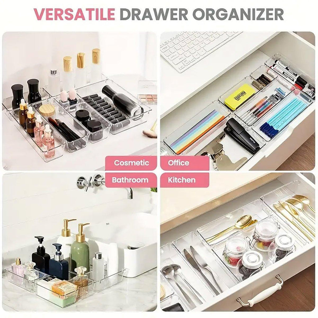 Clear Drawer Organiser Set in Three Packs | StorageOZ