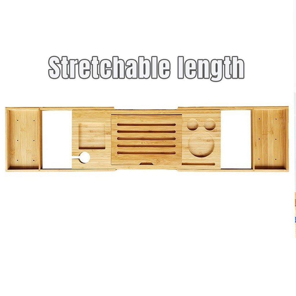 Bamboo Bathtub Tray Shelf for Bath Essentials | StorageOZ