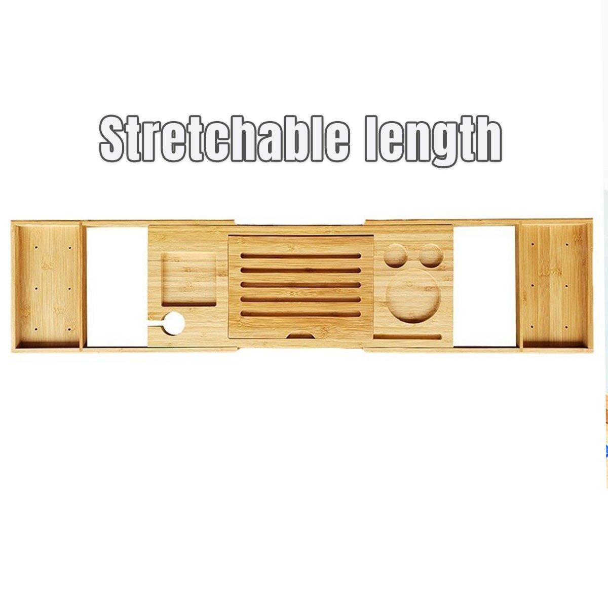 Bamboo Bathtub Tray Shelf for Bath Essentials | StorageOZ