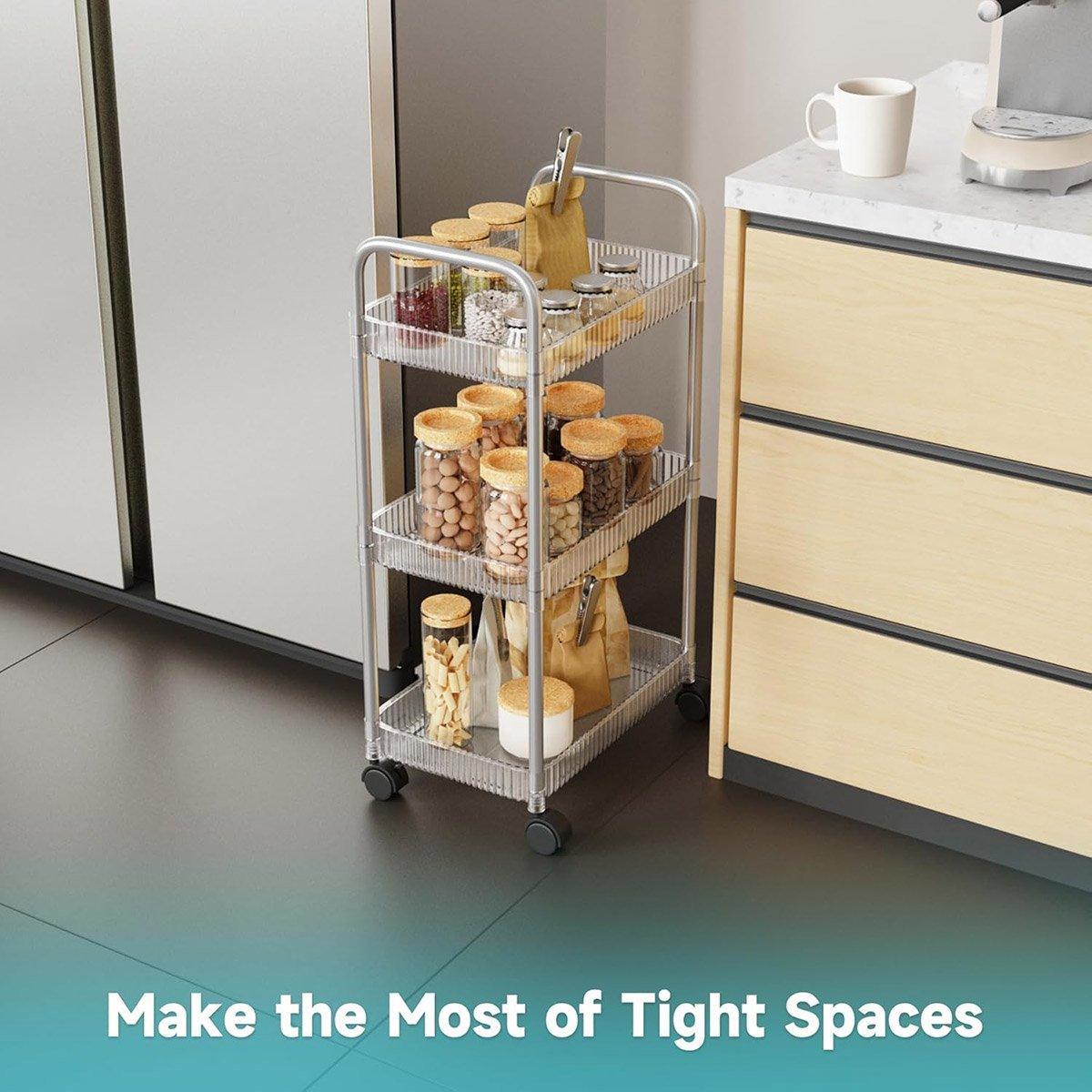 Mobile Acrylic Storage Rack 3 or 4 Tiers | StorageOZ