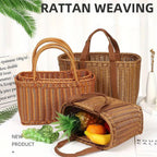 Rattan Style Woven Storage Basket Two Sizes | StorageOZ