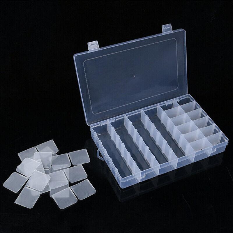 36 Slot Clear Compartment Storage Box Case | StorageOZ