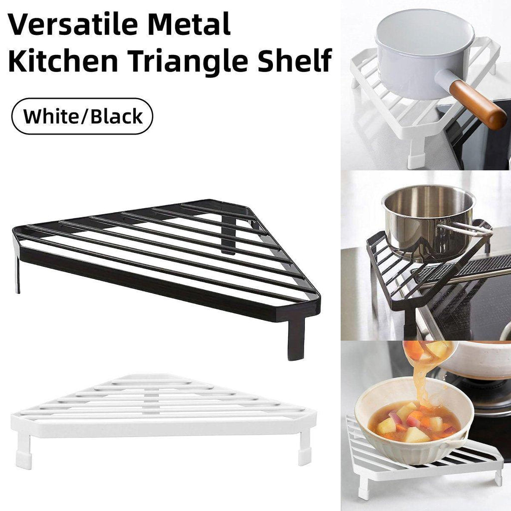 Metal Triangle Corner Kitchen Shelf Two Colours | StorageOZ