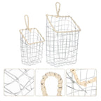 Nordic Wire Storage Basket in Two Sizes Set | StorageOZ