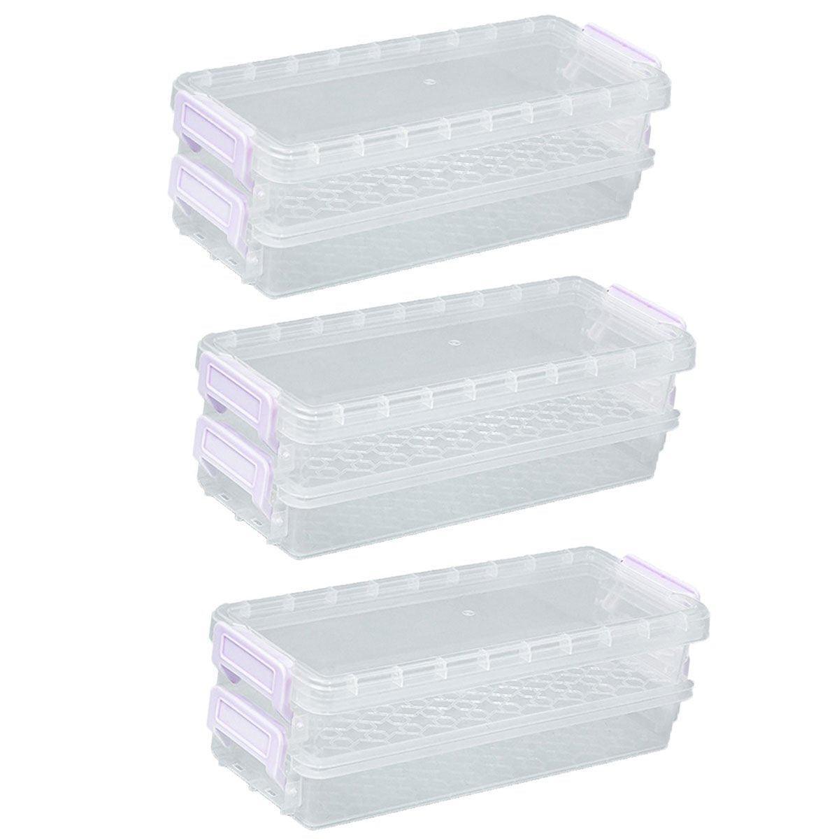 3 Pcs Clear Desktop Storage Boxes Six Colours | StorageOZ