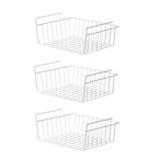 3 Pcs White Hanging Under Shelf Basket Set | StorageOZ