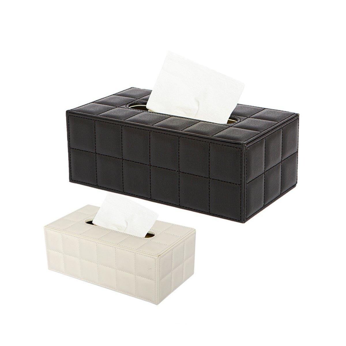Quilted Leather Tissue Box in Two Colours | StorageOZ