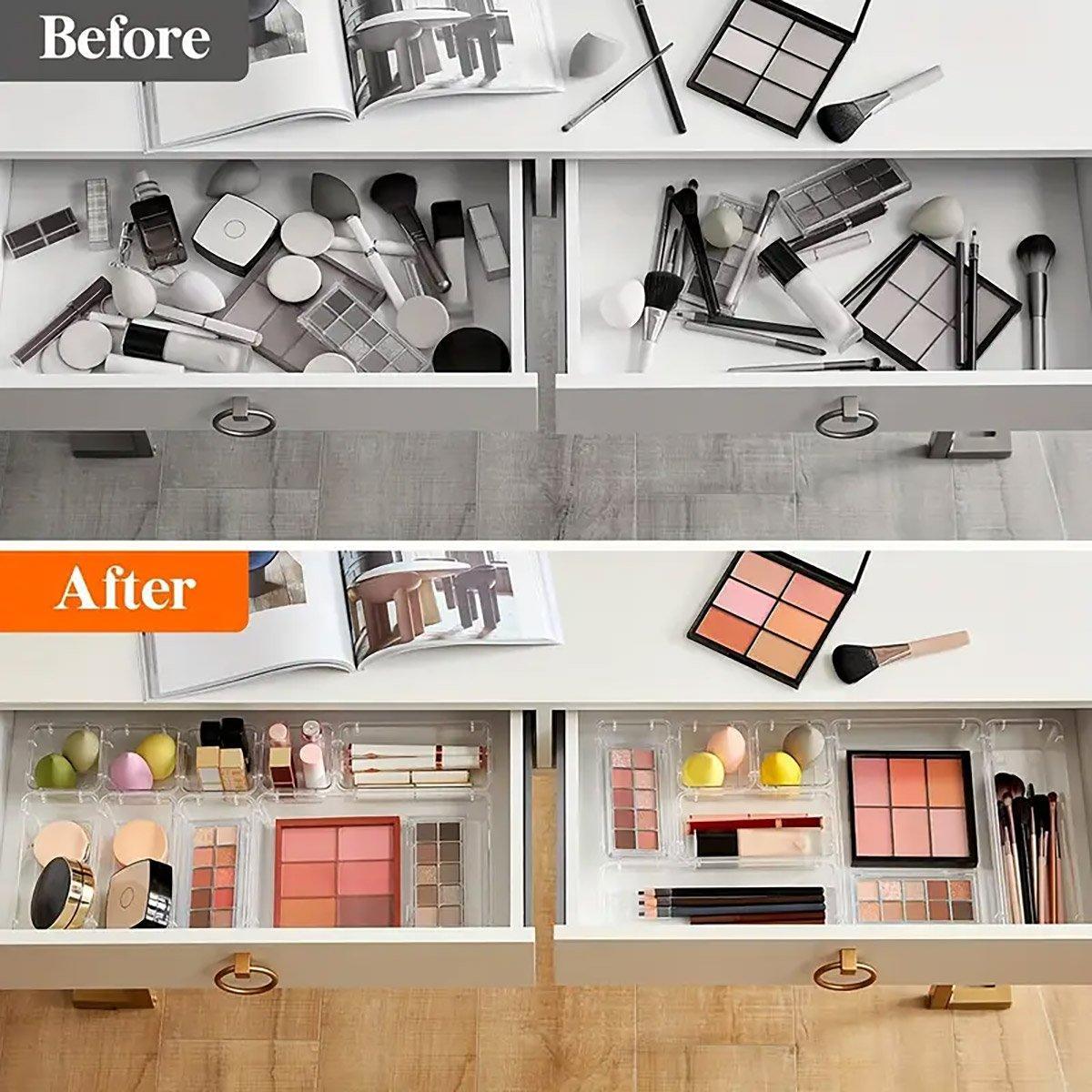 Clear Drawer Organiser Set in Three Packs | StorageOZ