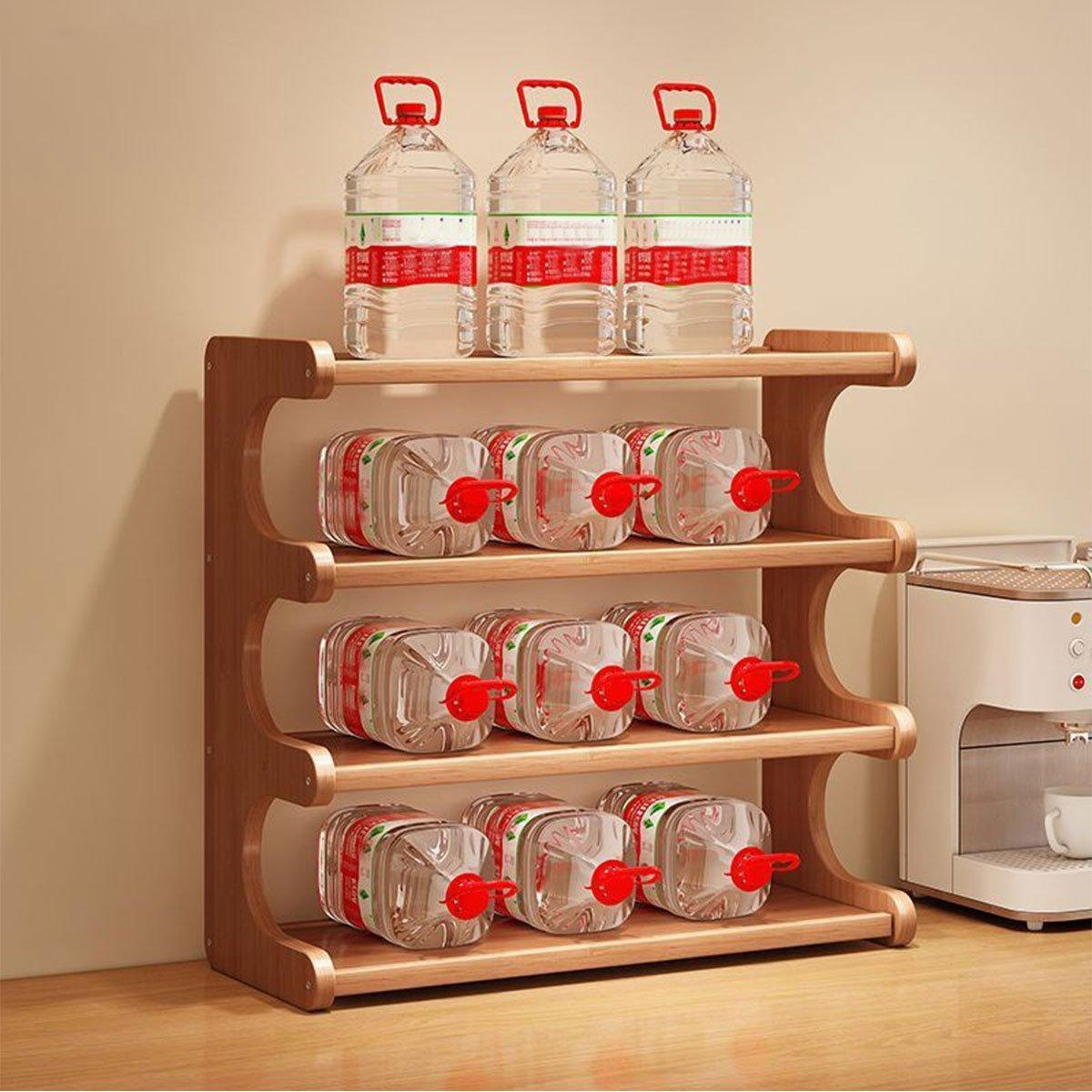 4 Tier Bamboo Cup Storage Rack for Counter | StorageOZ