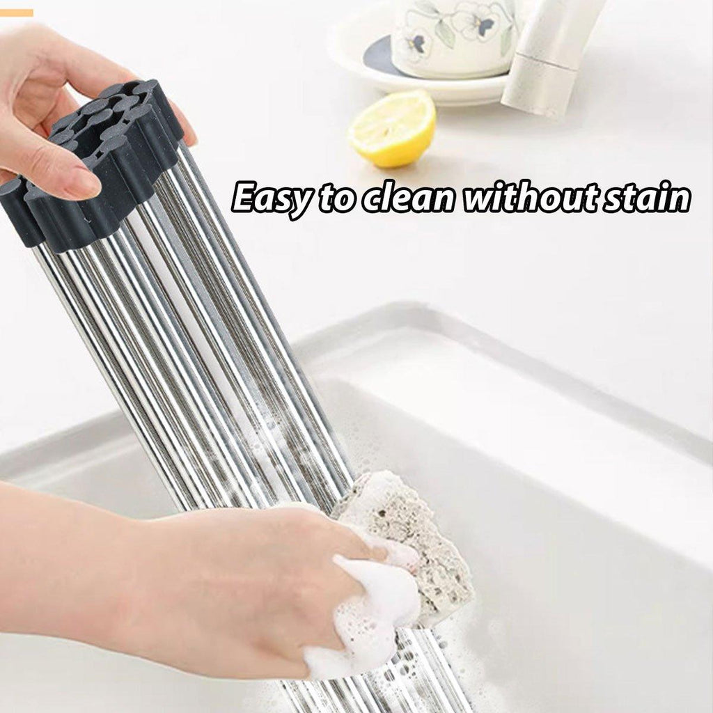 Foldable Stainless Steel Dish Drain Rack | StorageOZ