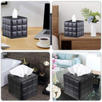 Square PU Leather Tissue Box Cover Holder | StorageOZ