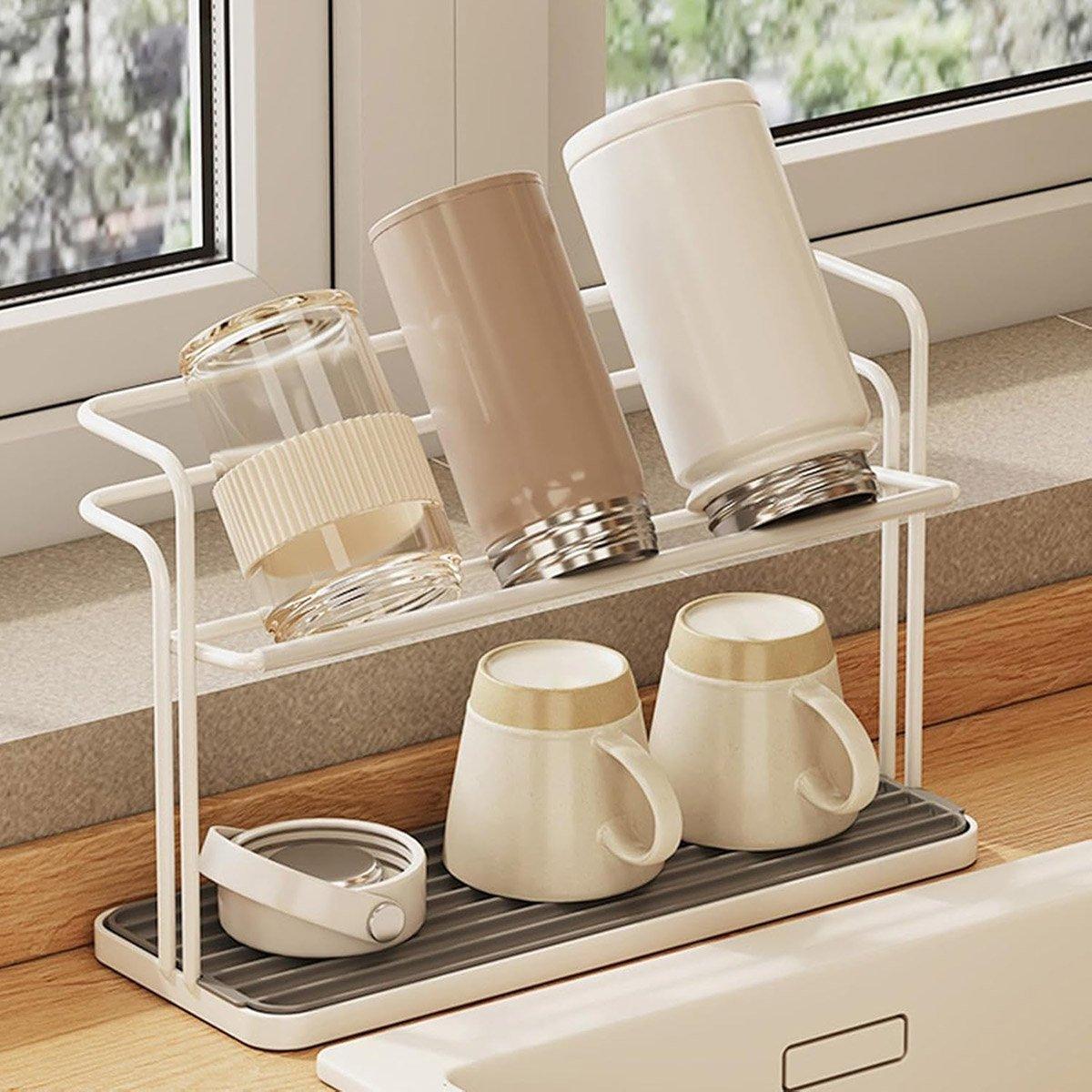 Two Layer Cup Drying Rack Two Sizes Rack | StorageOZ