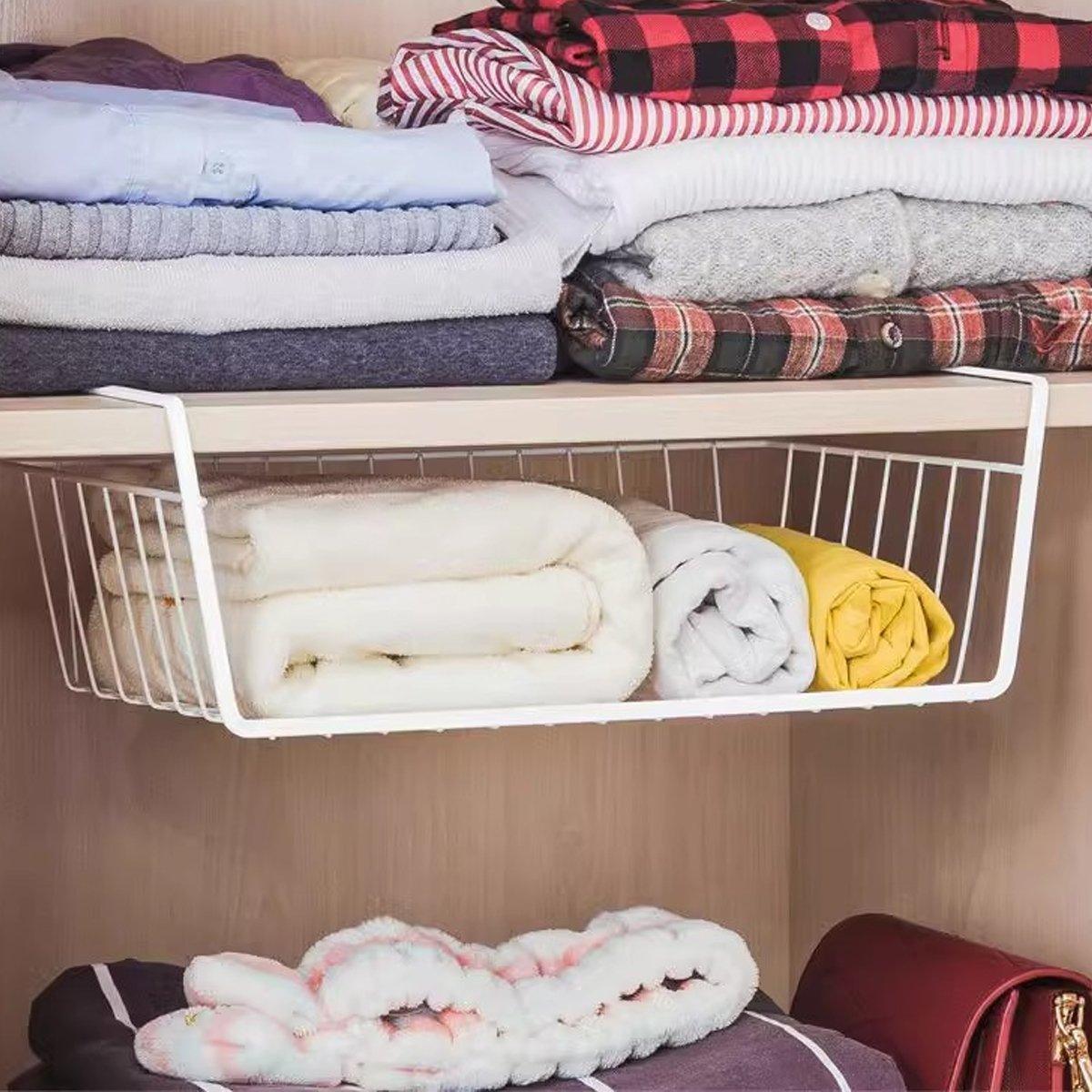 3 Pcs White Hanging Under Shelf Basket Set | StorageOZ