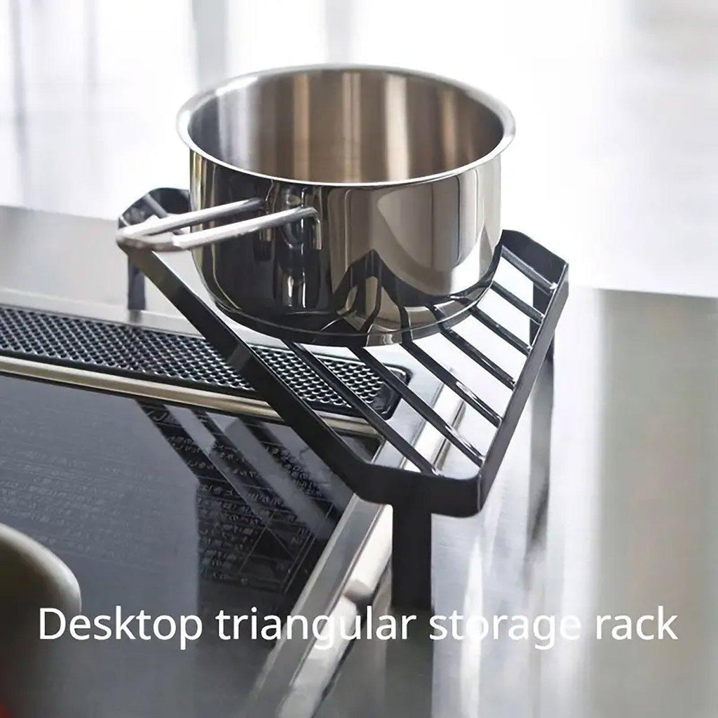 Metal Triangle Corner Kitchen Shelf Two Colours | StorageOZ
