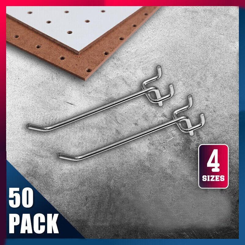 50 Pcs Steel Pegboard Hooks Four Lengths | StorageOZ