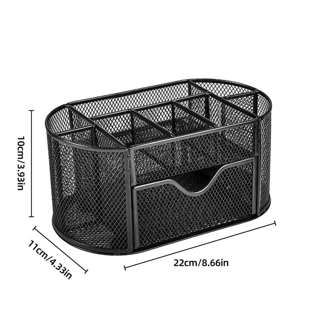 Metal Pen Holder Box with Drawer Three Colours | StorageOZ