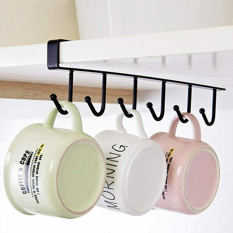 2 Pcs 6 Hook Iron Wall Rack in Two Colours | StorageOZ