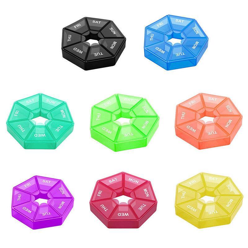 2 Pcs 7 Grid Pill Storage Boxes Eight Colours | StorageOZ