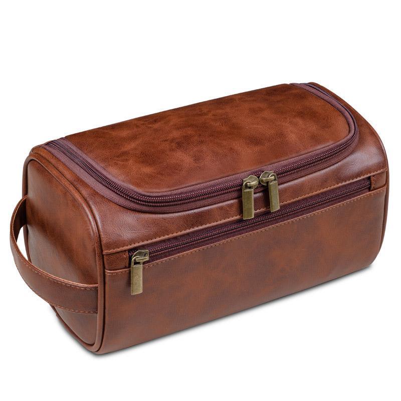 Large PU Makeup Storage Bag in Two Browns | StorageOZ