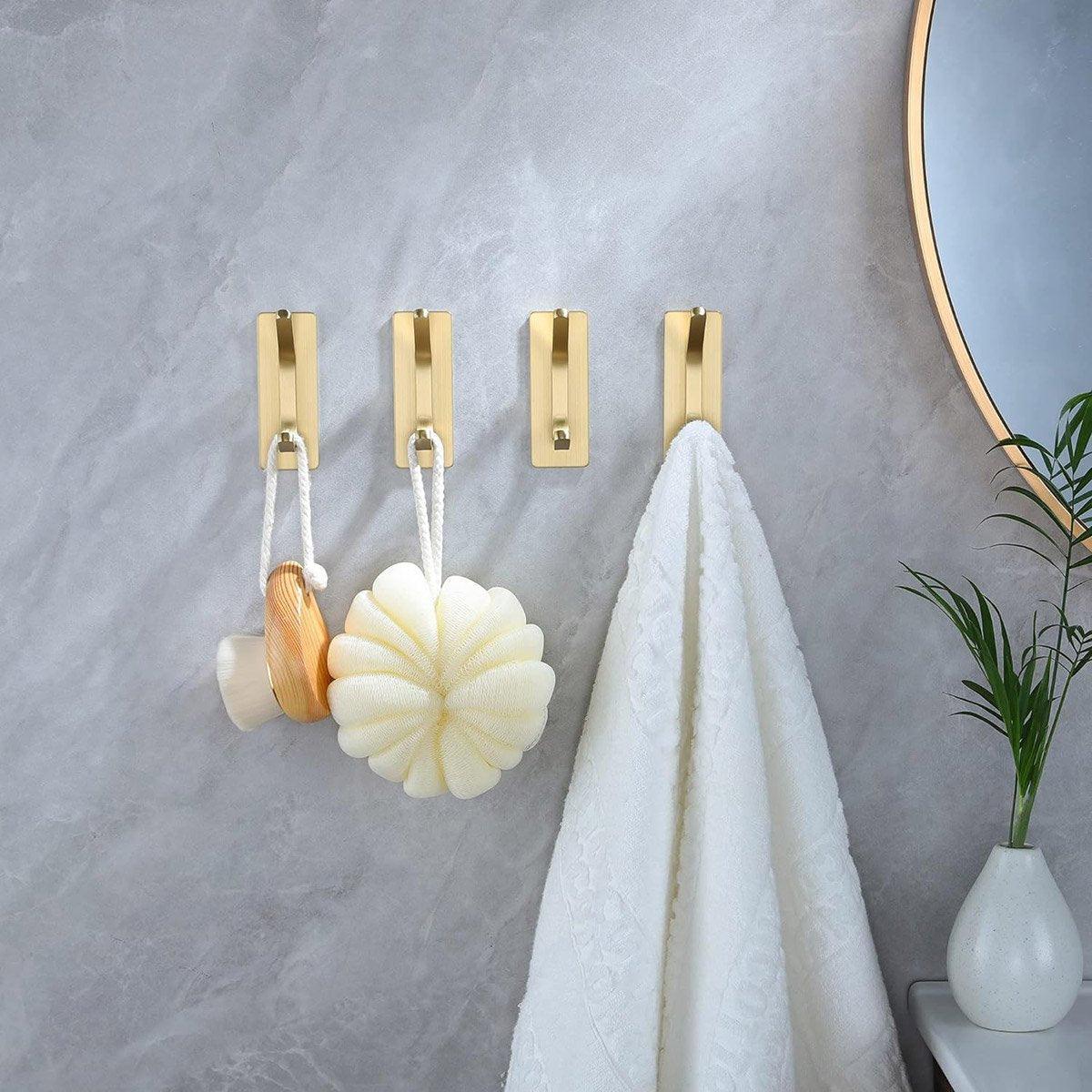 Stainless Steel Adhesive Hooks Gold or Silver | StorageOZ