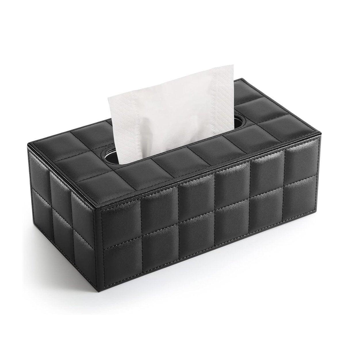 Quilted Leather Tissue Box in Two Colours | StorageOZ