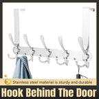 5 Hook Stainless Steel Over Door Coat Rack | StorageOZ