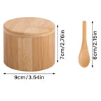 Bamboo Salt Box with Swivel Lid and Spoon | StorageOZ