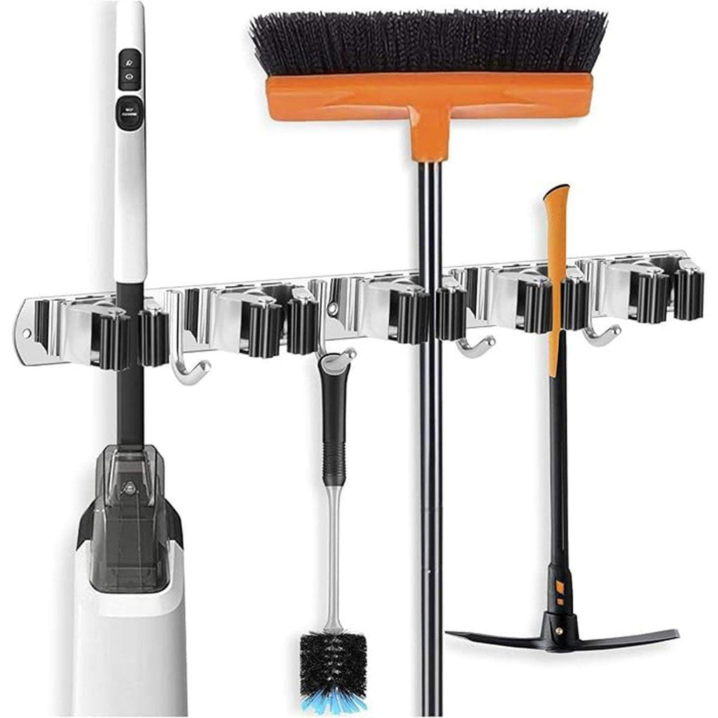 304 Steel Punch Free Mop Rack Two Colours | StorageOZ