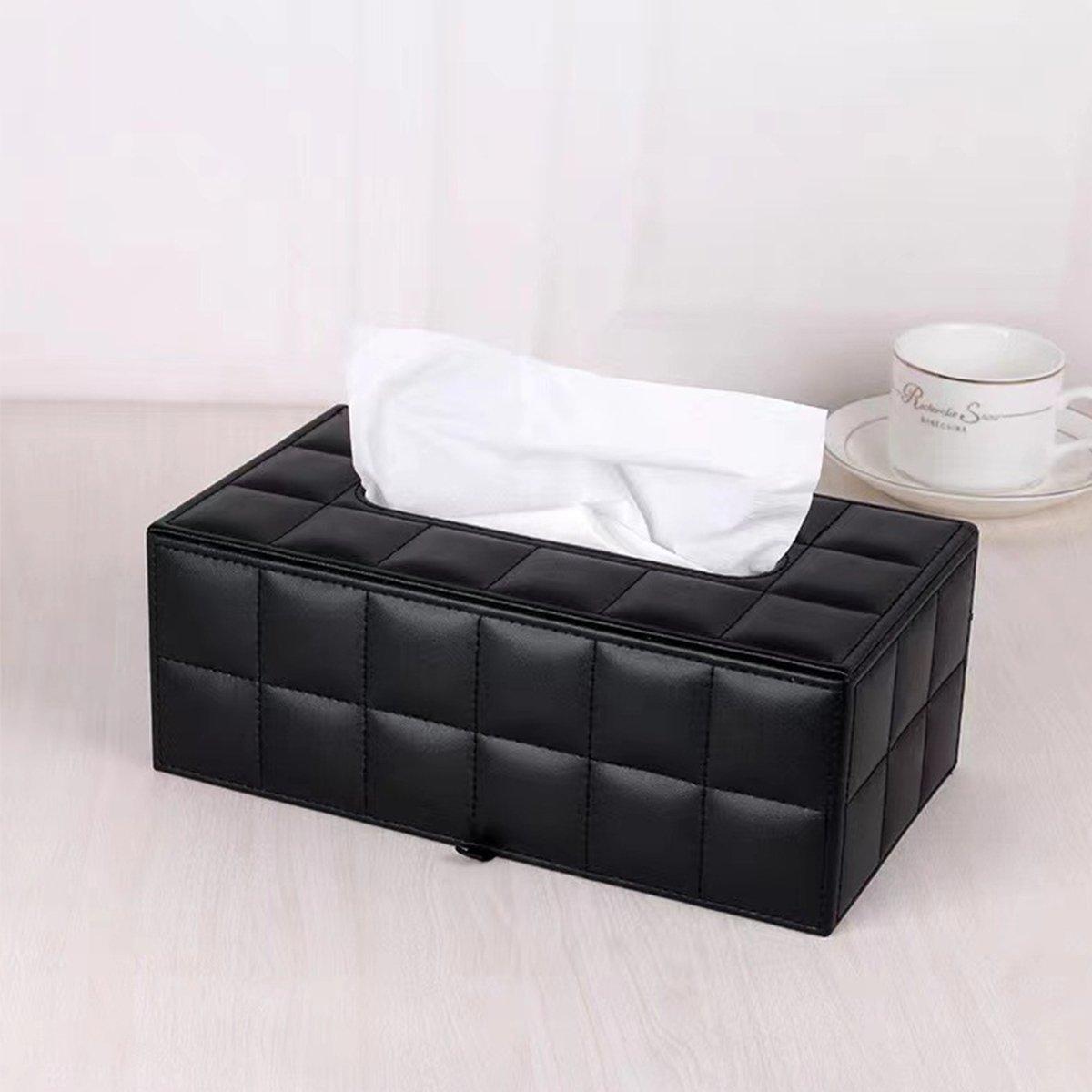 Quilted Leather Tissue Box in Two Colours | StorageOZ