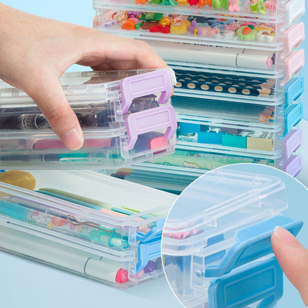 3 Pcs Clear Desktop Storage Boxes Six Colours | StorageOZ