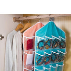 16 Pocket Clear Hanging Organiser Five Colours | StorageOZ