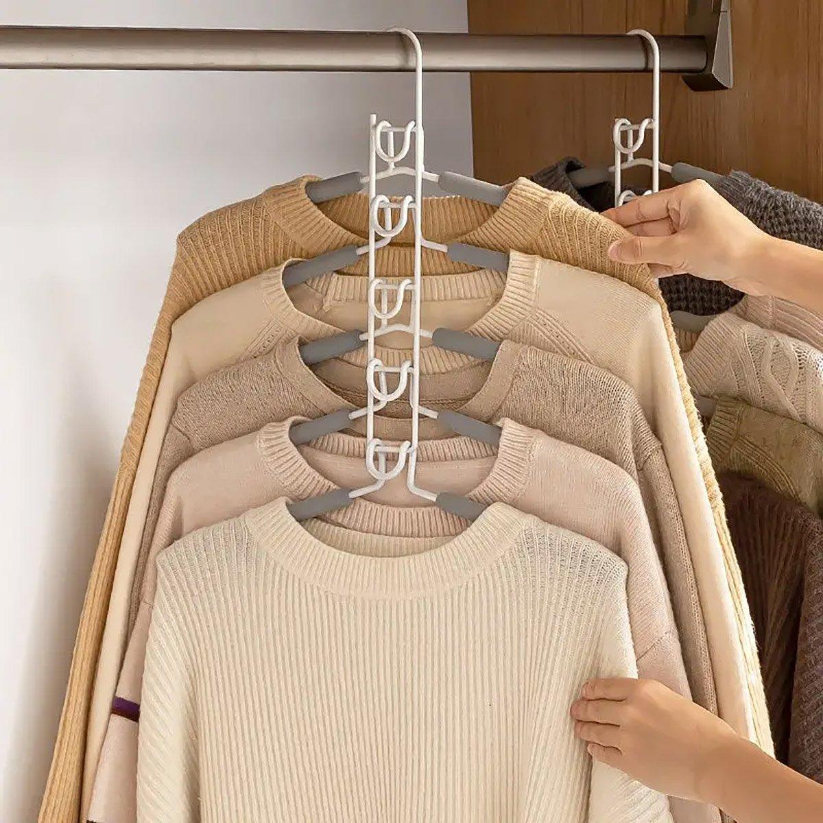Multi Layer Folding Clothes Hanger Two Colours | StorageOZ