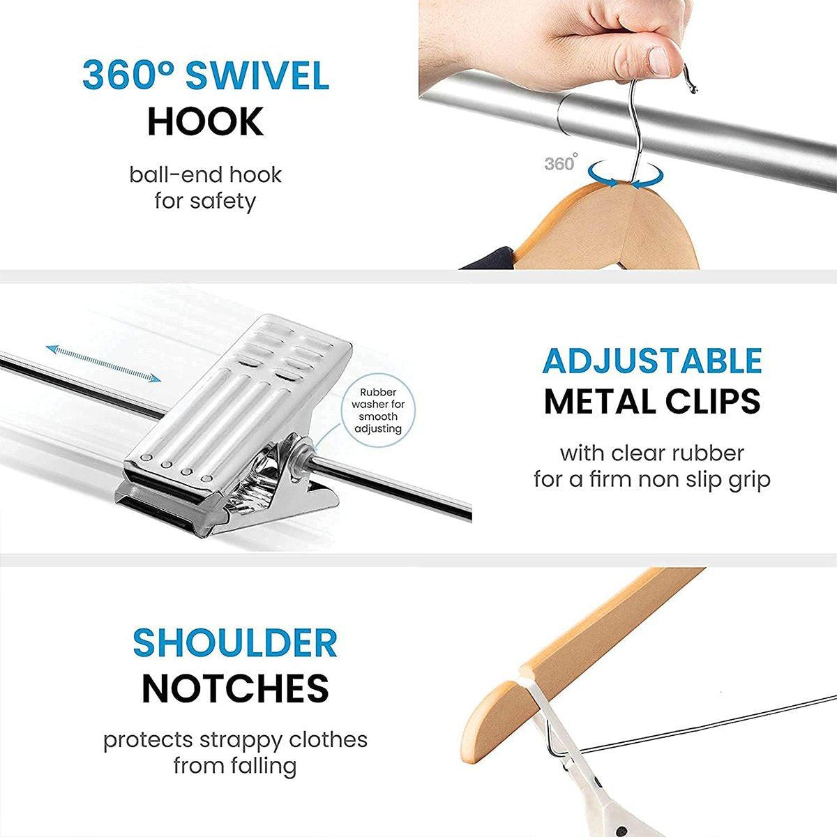 10 Pcs Wooden Clip Clothes Hangers Two Finishes | StorageOZ