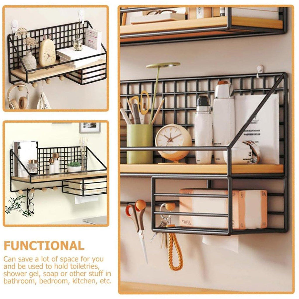 Iron Wood Wall Storage Rack Four Variants | StorageOZ