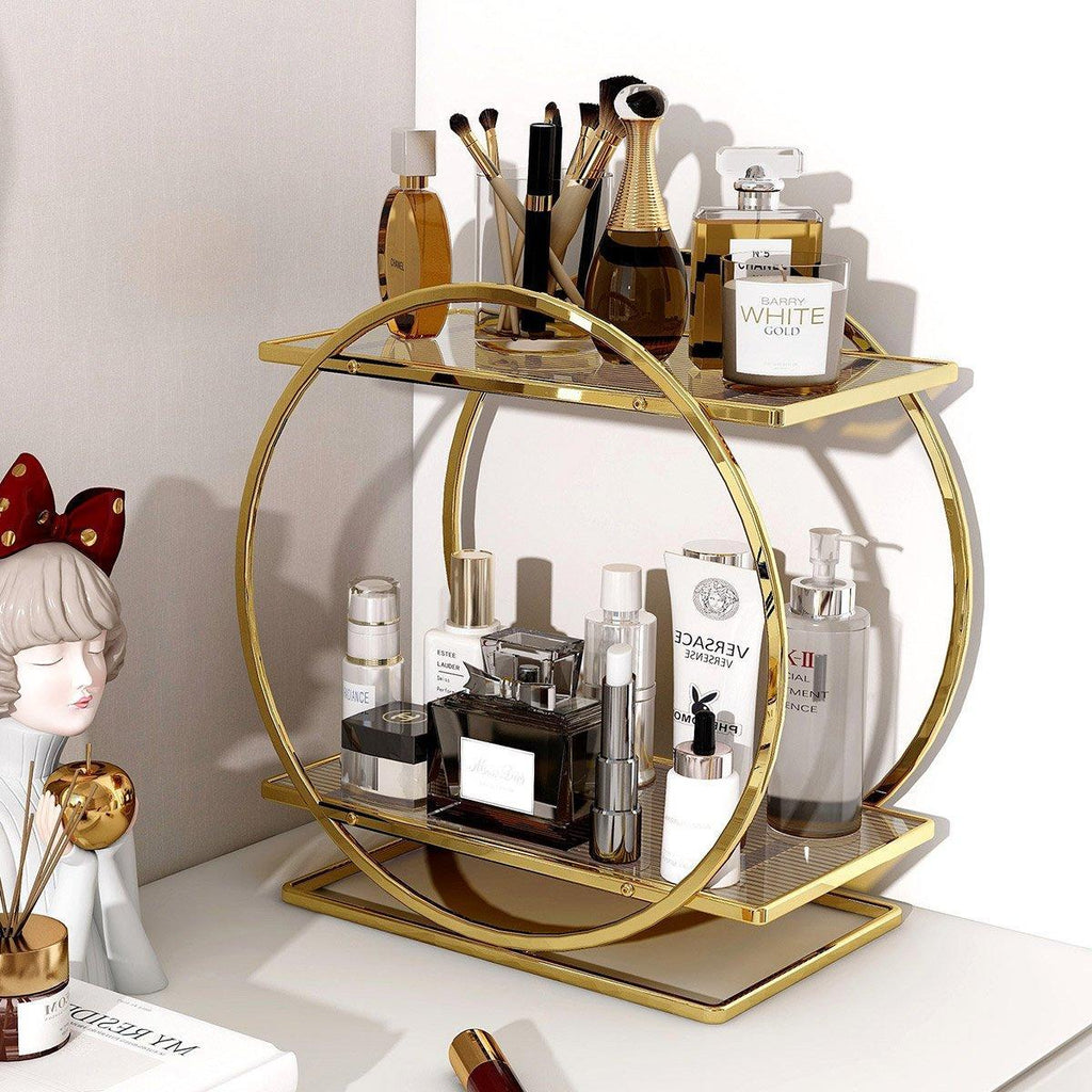 2 Tier Circular Cosmetics Rack Two Colours | StorageOZ