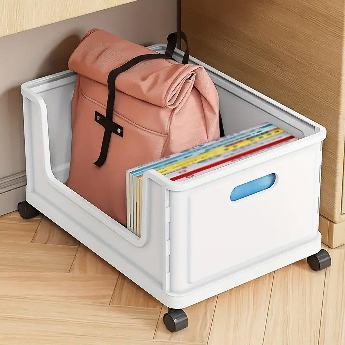 Under Desk Rolling Book Box Three Colours | StorageOZ