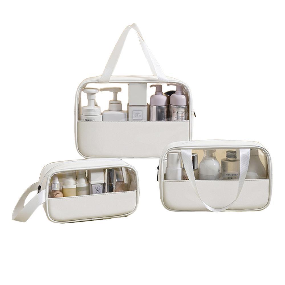 3 Pcs Clear PVC Makeup Bags in Five Colours | StorageOZ