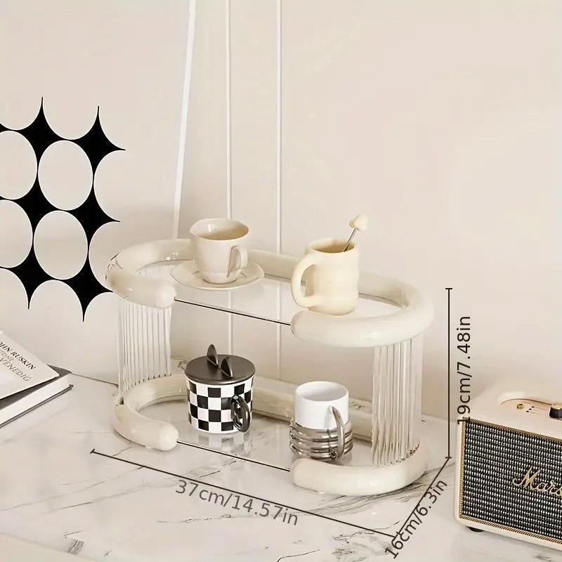 Two Tier Mug Organiser in Two Colours Set | StorageOZ