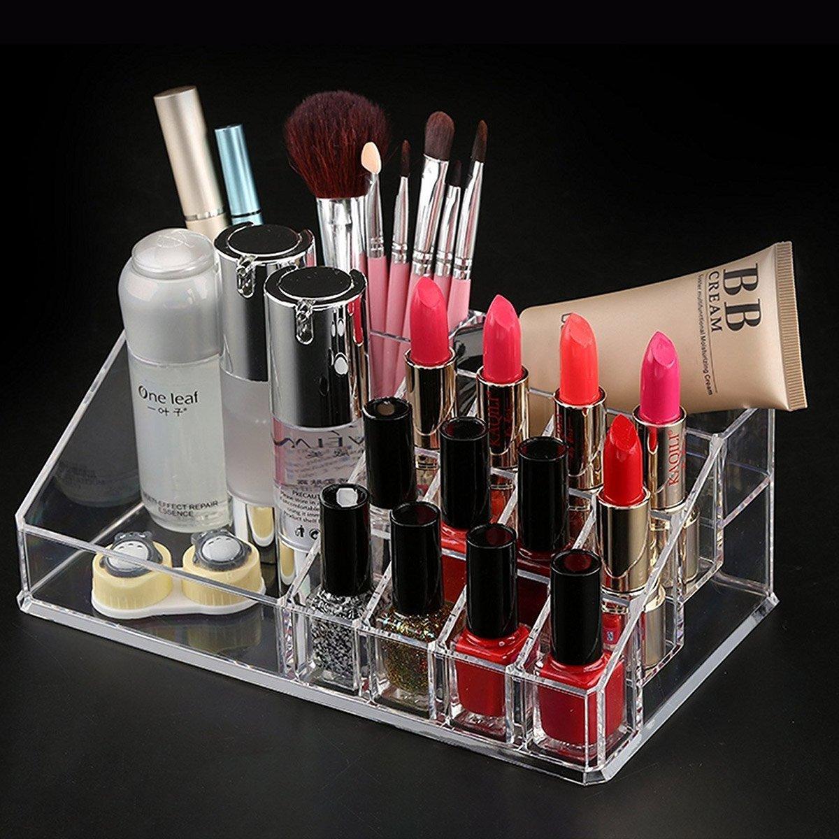 Clear Multi Grid Desktop Storage Box Organiser | StorageOZ