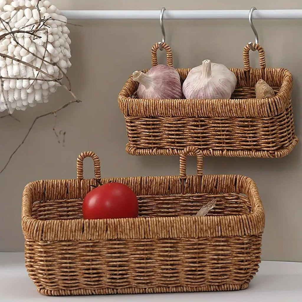 Wall Hanging Rattan Fruit Basket Two Sizes | StorageOZ
