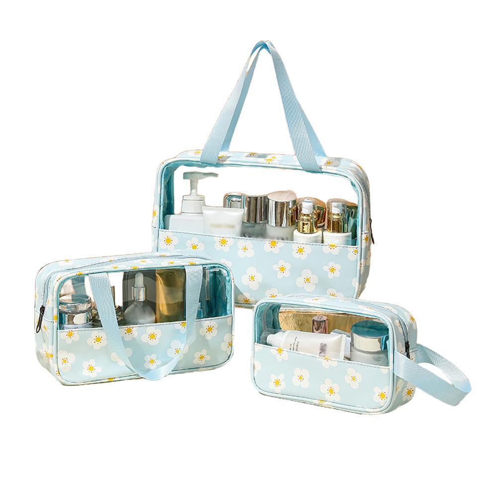 3 Pcs Printed PVC Makeup Bags Four Colours | StorageOZ
