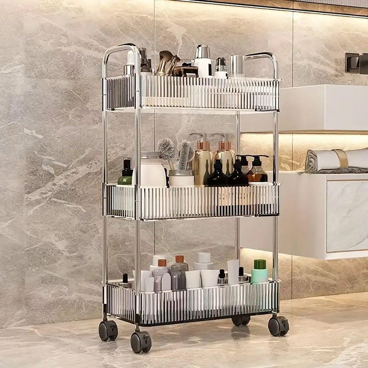 Mobile Acrylic Storage Rack 3 or 4 Tiers | StorageOZ