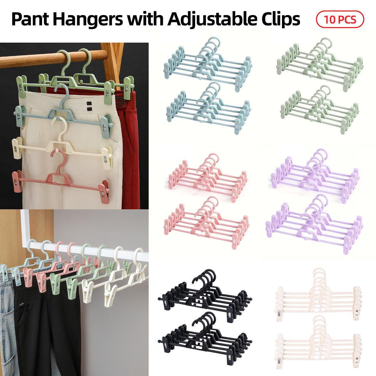 10 Pcs Clip Trouser Hangers in Six Colours | StorageOZ