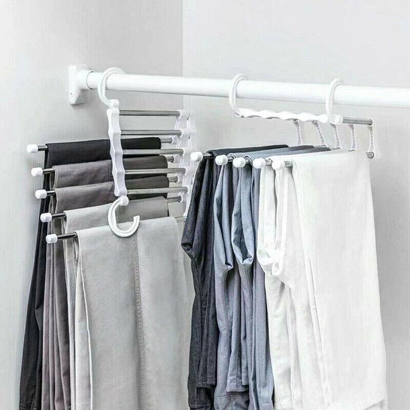 5 Bar Steel Pants Hanger Rack Two Colours | StorageOZ