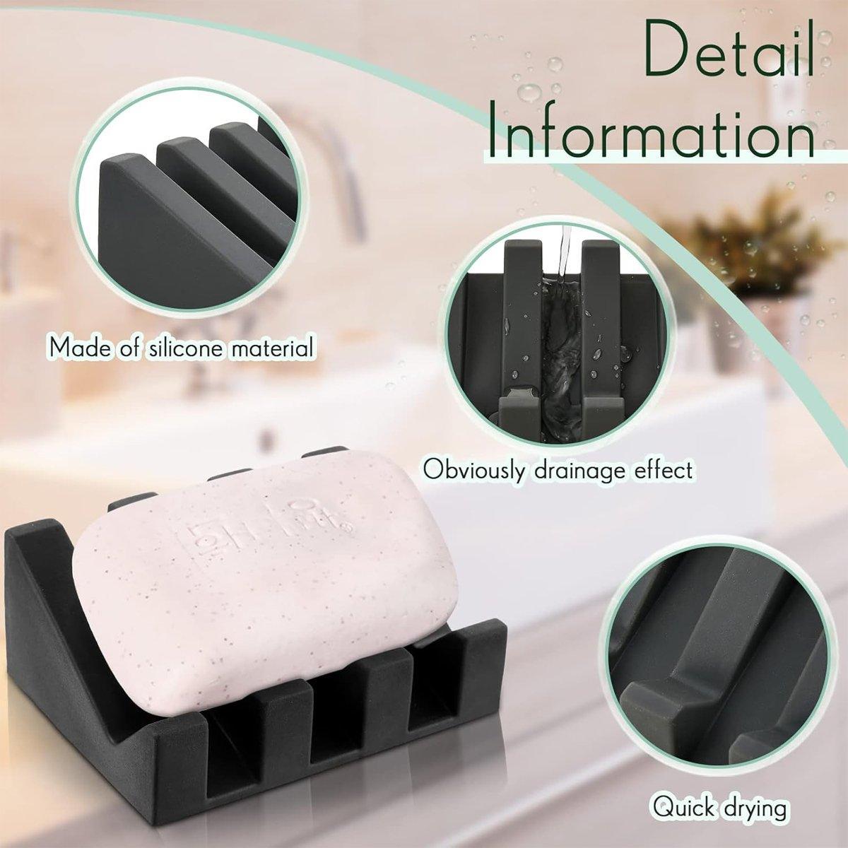 2 Pcs Silicone Soap Dish Holders Two Colours | StorageOZ