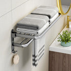 Punch Free Grey Aluminium Bathroom Towel Rack | StorageOZ